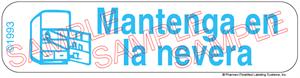 Auxiliary Label - Mantenga En La Nevera