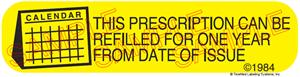 Auxiliary Label - Can be Refilled for One Year
