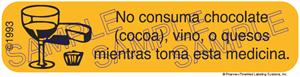 Auxiliary Label - No Consuma Chocolate Cocoa Vino O Quesos
