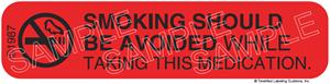 Auxiliary Label - Smoking Should Be Avoided