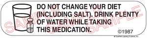 Auxiliary Label - Do Not Change Your Diet Including Salt