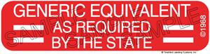 Auxiliary Label - Generic Equivalent Required by State