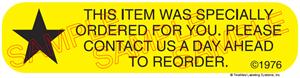 Item was Specially Ordered for You