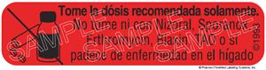 Auxiliary Label - Tome La Dosis Recomendada Solamente