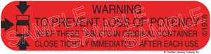 Warning To Prevent Loss of Potency