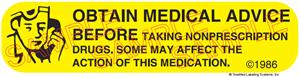 Auxiliary Label - Obtain Medical Advice