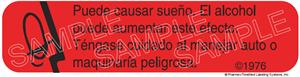 Auxiliary Label - Puede Causar Sueno El Alcohol Puede Aumentar Este Efecto