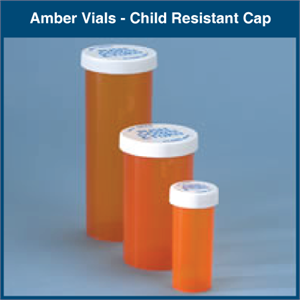 Amber Vials 6,8,13,16,20,30,40 & 60 Dram Sizes 6 Dram/120 Units Child Resistant Prescription Bottles