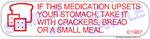 Auxiliary Label - Upset Stomach - Take with Crackers, Bread or Small Meal