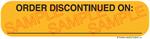 Auxiliary Label - Order Discontinued On