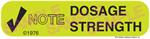 Auxiliary Label - Note Dosage Strength