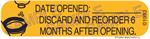 Auxiliary Label - Date Opened ___ Discard After 6 Months