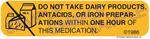 Auxiliary Label - Do Not Take Dairy